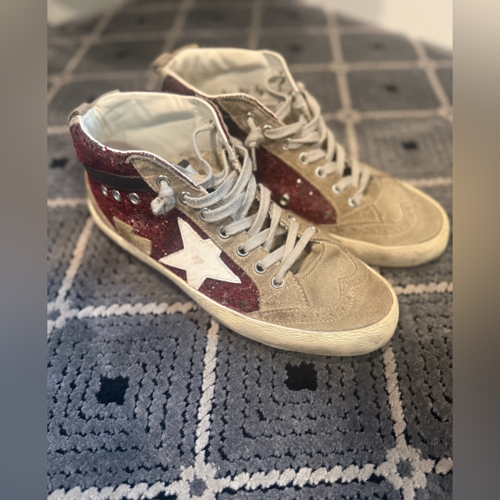 Golden Goose Mid-star glitter and suede 39